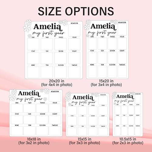 Baby First Year Photo Keepsake Sign with Easel Stand