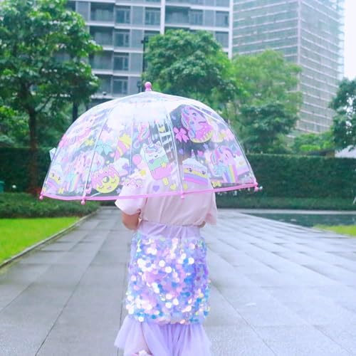 2 Pack Clear Bubble Umbrellas with Anti-Pinch Handle 1