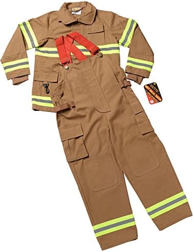 Aeromax Jr Fire Fighter Suit Tan Size 1214
