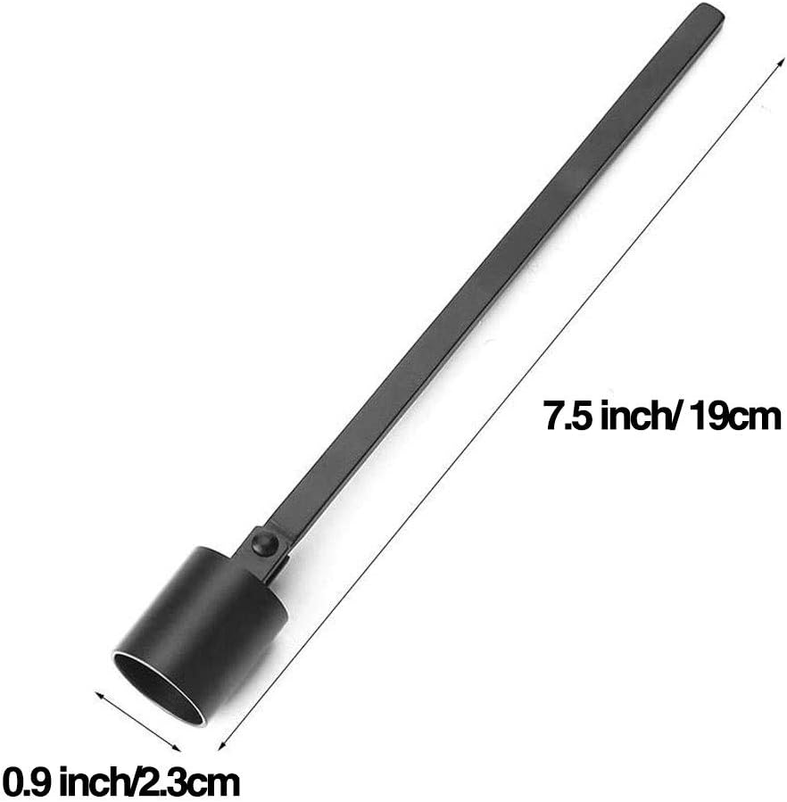 YESON Black Candle Snuffer with Polished Stainless Steel