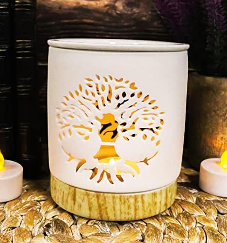 Ebros Gift Celtic Tree of Life Ceramic Votive Candle Holder
