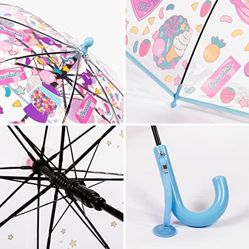 RONIARE Clear Bubble Kids Umbrella for Rain and Wind