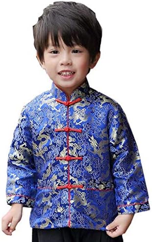 Little Boys Dragon Tang Coat Long Sleeve Costume Jacket 1