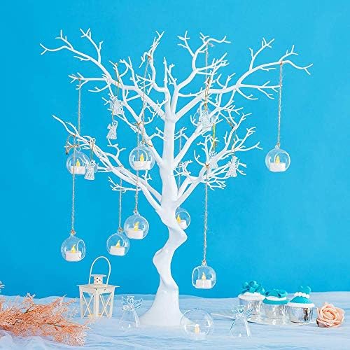 Sziqiqi 20pcs Tea Light Holders with 4 Extra 236inch Clear Glass Orbs