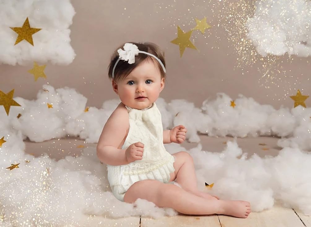 Vomdrok Newborn Baby Girl Photo Costume Headband Romper Set