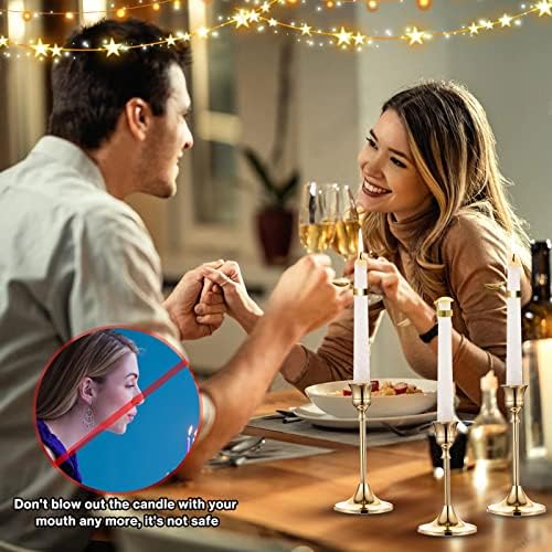 LILANGLI Swedish Candle Extinguishing Ring Set - 8 Pcs Gold Automatic Wick Snuffer Kit