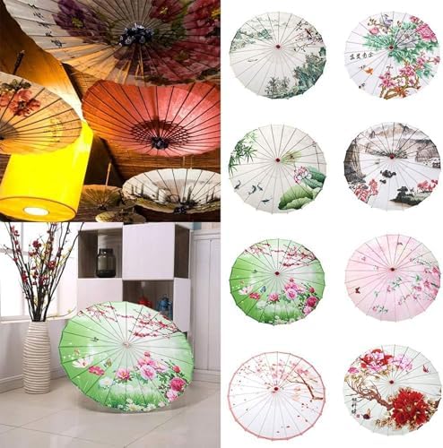 Handmade Silk Parasol Umbrella with Bamboo Frame