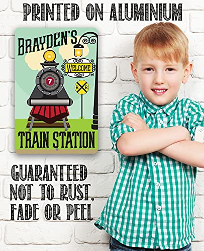 Personalized Train Station Sign - Custom Baby Shower Gift