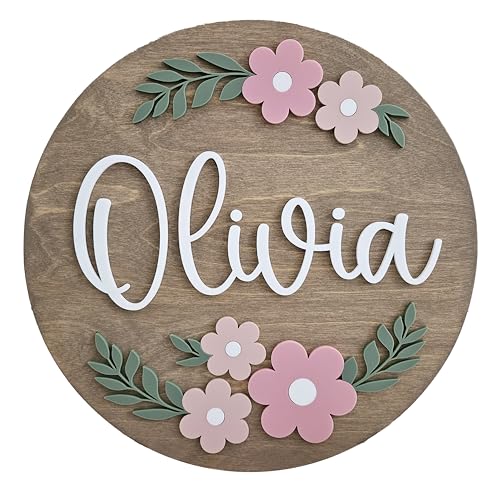 Boho Round Name Sign for Nursery and Kids Room