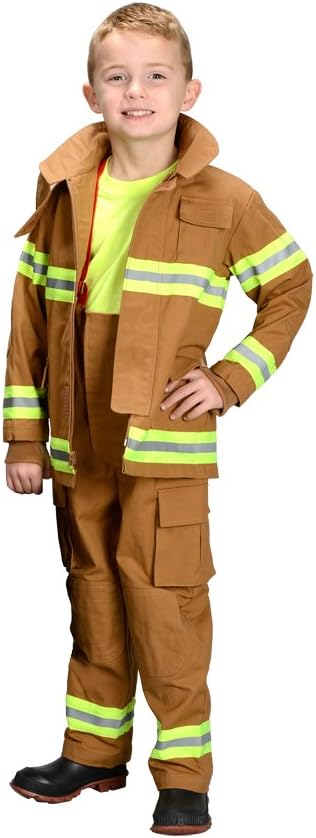 Aeromax Jr Fire Fighter Suit Tan Size 1214