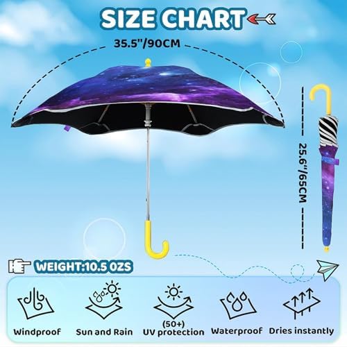 WELLINZER Pineapple Reflective Stick Umbrella for Kids