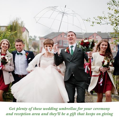 36 Pcs Clear Bubble Wedding Umbrellas with J Hook Handle