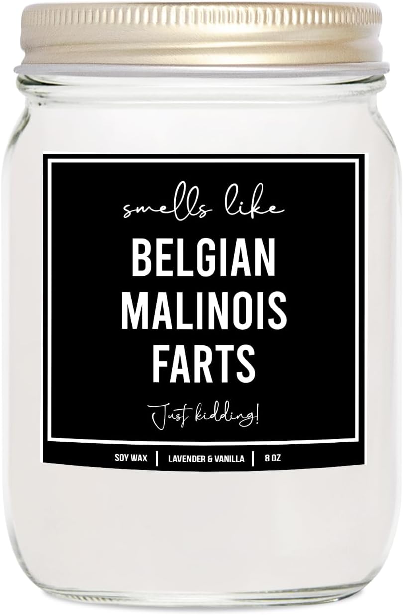 Belgian Malinois Dog Fart Candle - Lavender Vanilla