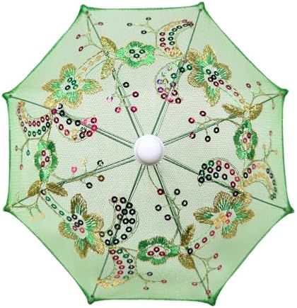 THY COLLECTIBLES 6 Mini Lace Parasols with Sequins