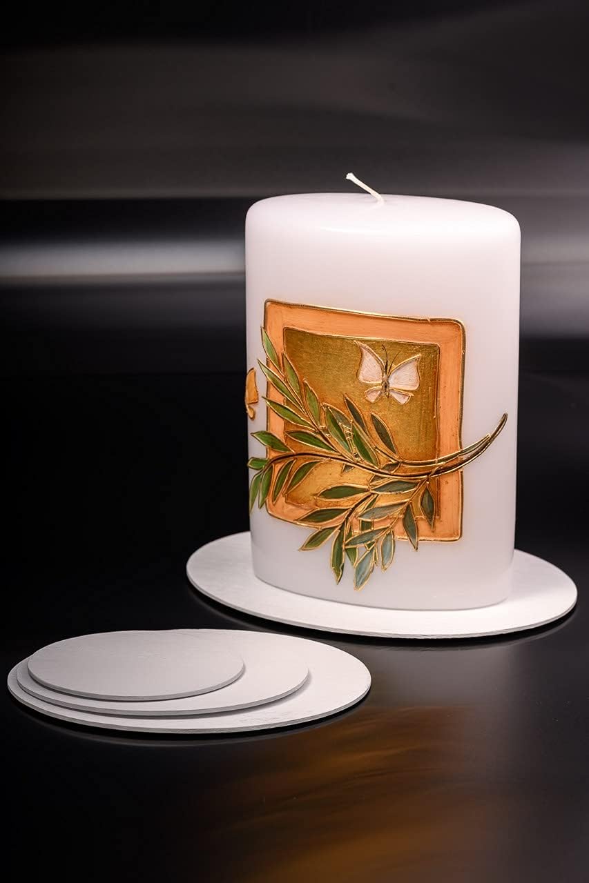 NKlaus Oval Aluminum White Candle Holder