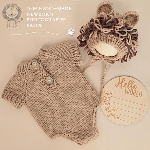 BLUETOP Lion Baby Onesie Set Newborn Photoshoot