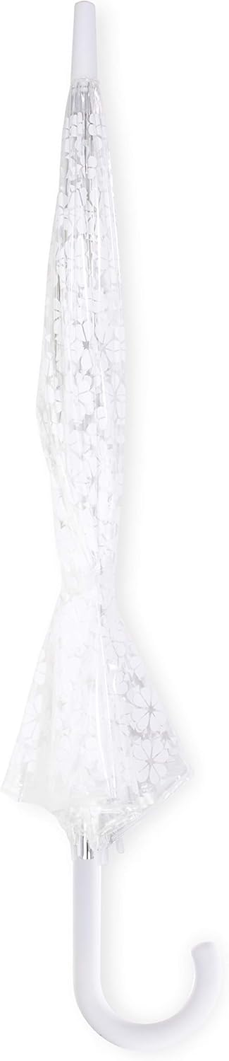 Kate Spade New York Clear Umbrella with White Spade Flower Design