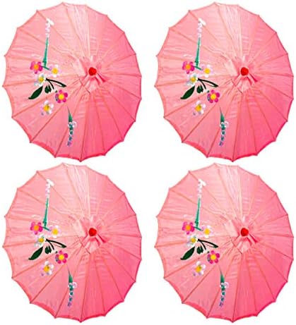TJ Global 4 Pack 33 Inch Bamboo Parasol Umbrellas