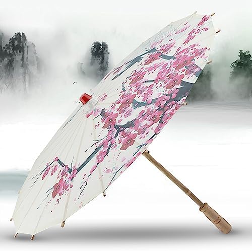 HEEPDD 22 Handmade Oiled Paper Umbrella with Plum Blossom Design 1