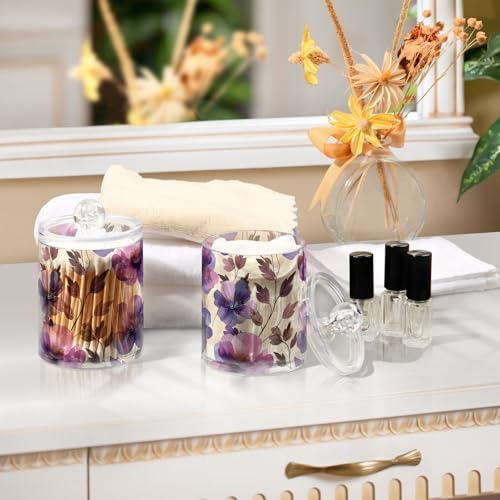 2-Pack QTip Holder Dispenser Clear Acrylic Jars