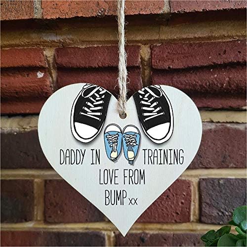 Handmade Wooden Heart Plaque for Dad to Be Gift