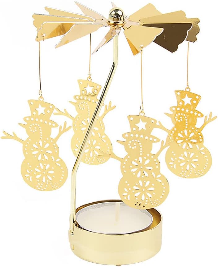 Eforcase Gold Snowman Tea Light Holder 1