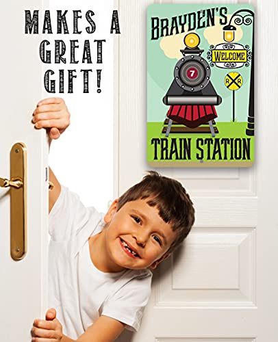 Personalized Train Station Sign - Custom Baby Shower Gift