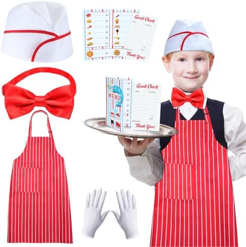 Keymall Kids Waiter Costume Set 6 Pcs for Halloween