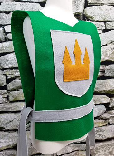 Medieval Knight Green Tunic for Boys - Baby to Adult Sizes