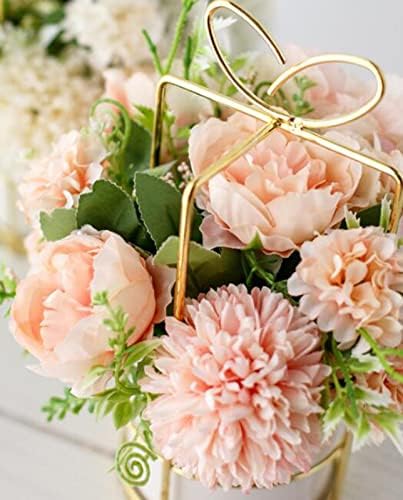 NDRFAWY Artificial Rose Indoor Decor with Ceramic Vase