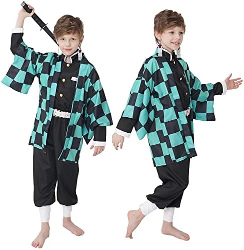 Men Kimono Costume Boys Cloak Set Halloween Pink Uniform With Accessories