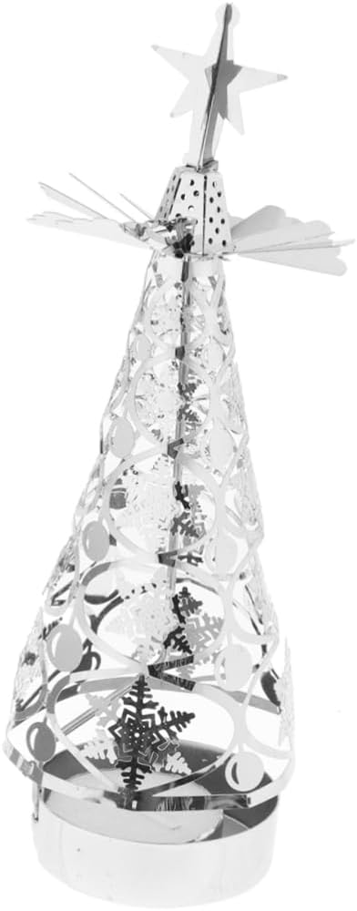 Christmas Tree Shaped Rotating Tea Light Holder