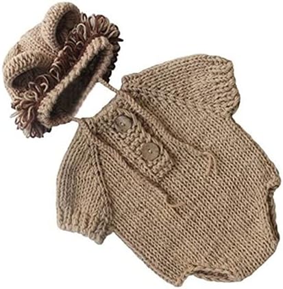 Vomdrok Newborn Lion Hat Costume for 0-3 Months Baby