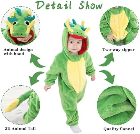 TONWHAR Baby Animal Costume Hooded Romper Jumpsuit