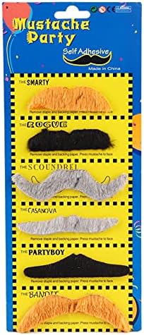 HUONIU Self Adhesive Mustaches 6 Pcs for Parties