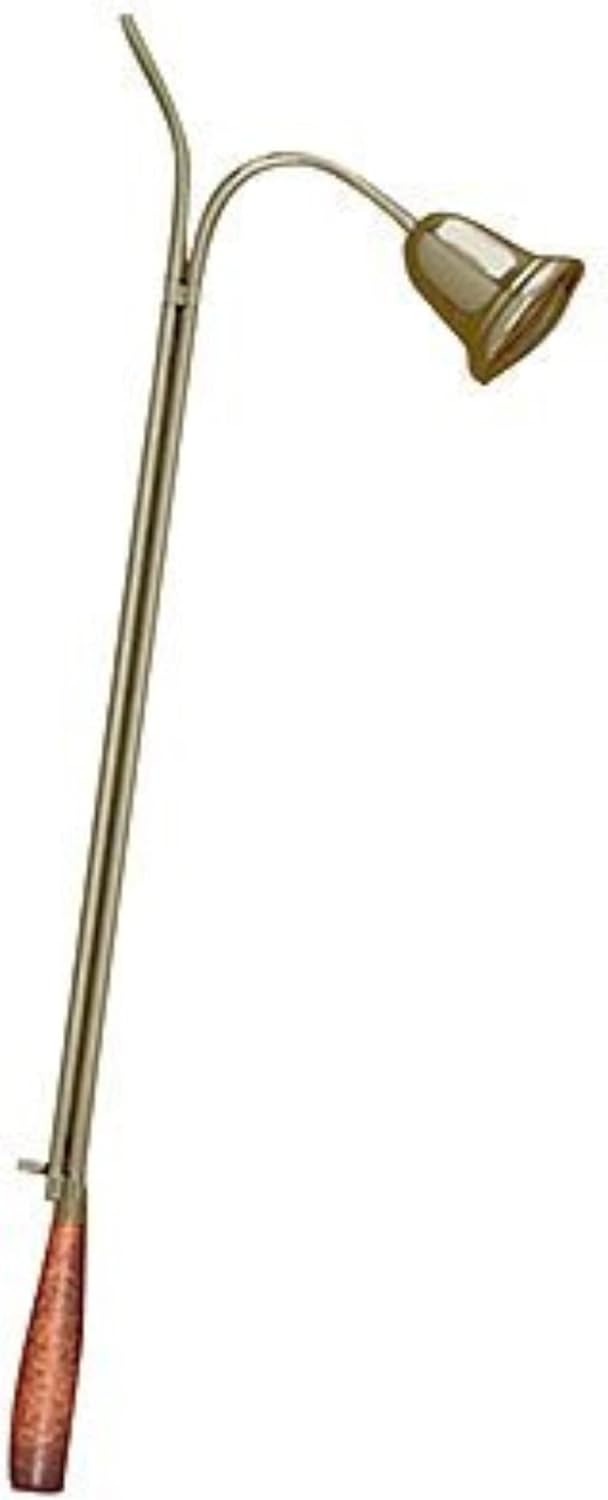 24 Inch Brushed Brass Candle Lighter with Bell Snuffer