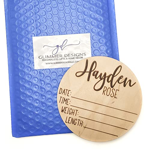 Newborn Announcement Sign - Custom Wood Birth Name Plaque