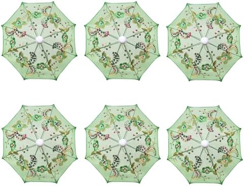 THY COLLECTIBLES 6 Mini Lace Parasols with Sequins
