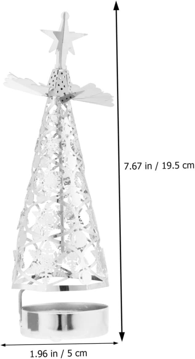 Christmas Tree Shaped Rotating Tea Light Holder