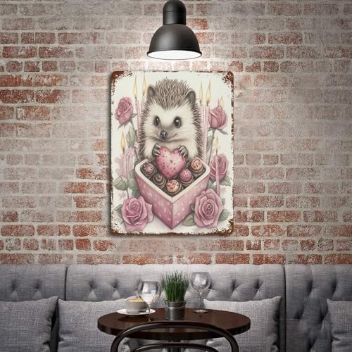HighonHi Metal Tin Sign Rose Heart Valentine Decor