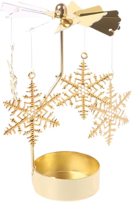Eforcase Gold Snowflake Tea Light Holder 1