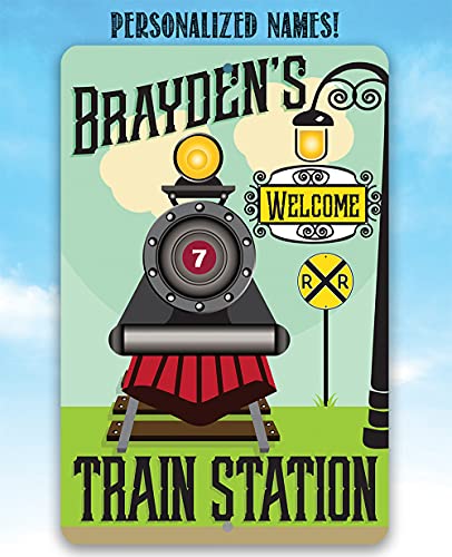 Personalized Train Station Sign - Custom Baby Shower Gift