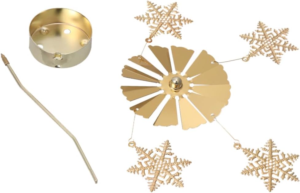 PRETYZOOM Rotating Windmill Tea Light Holder with Snowflake Design