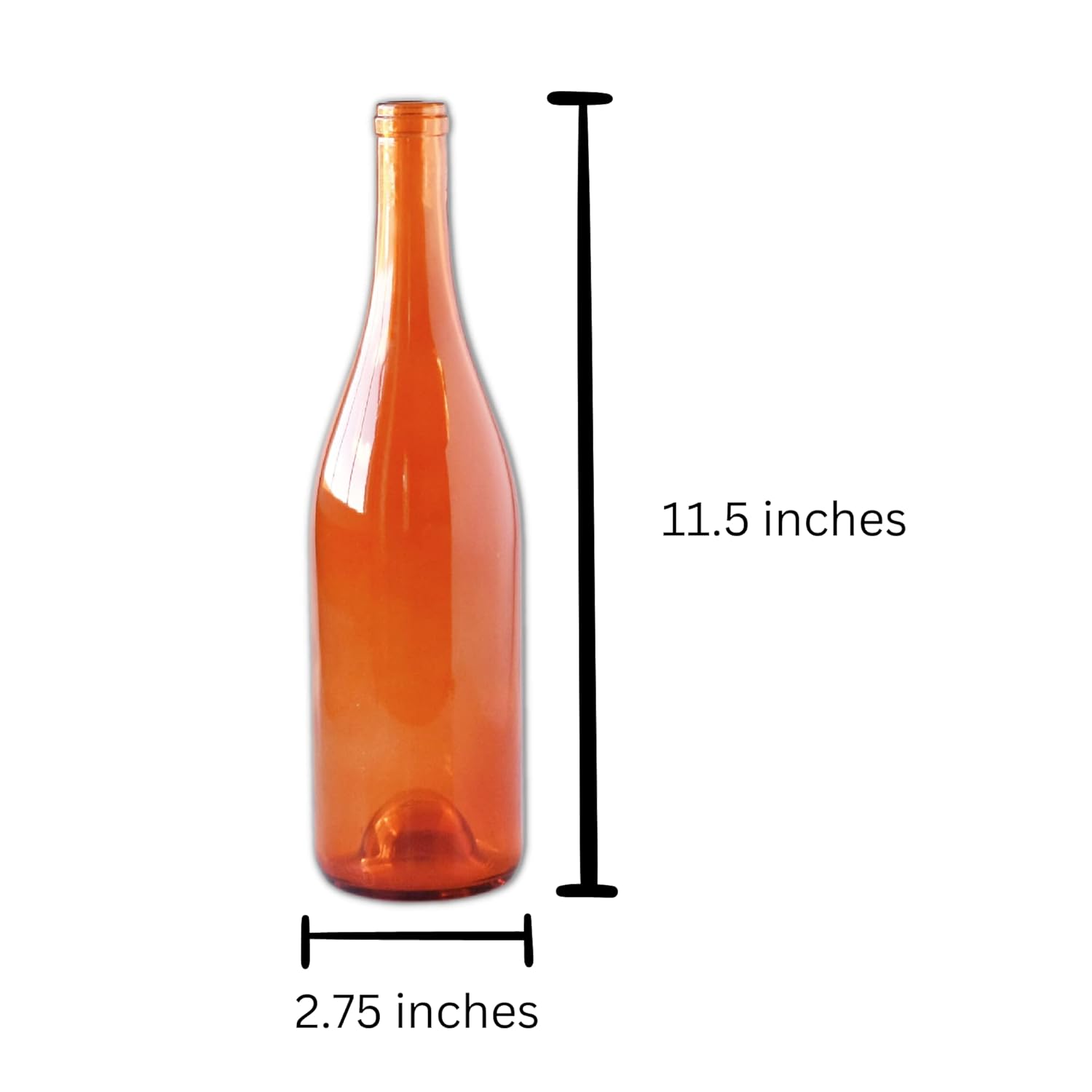 Orange Wine Bottle With Twinkle Fairy Lights Powered From Cork
