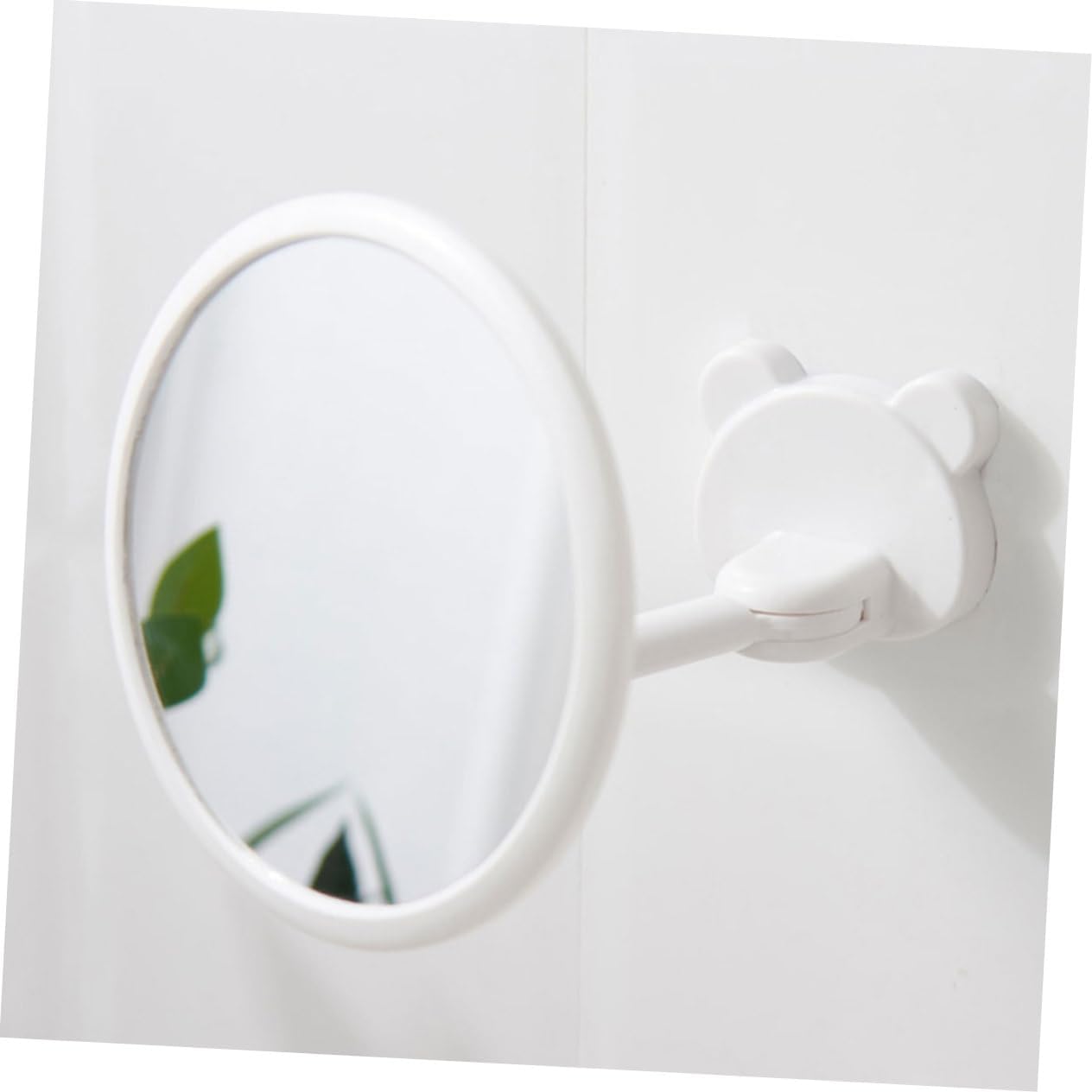 GLEAVI 1Pc Wall Mounted Nordic Style Makeup Mirror - White