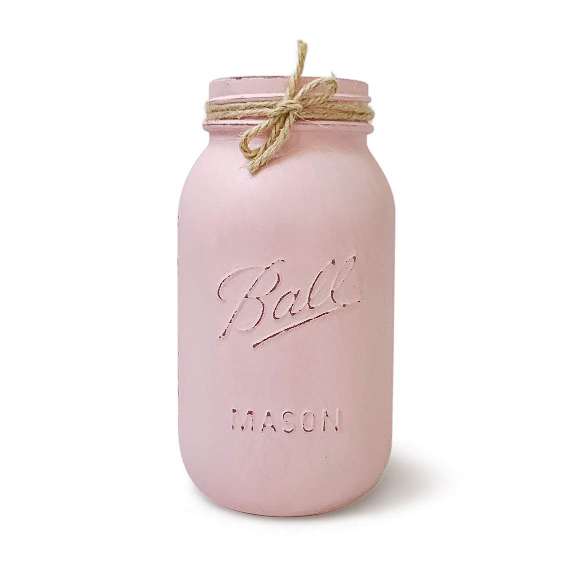 Pink Painted Mason Jar Centerpiece for Baby Shower
