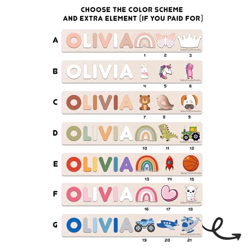 Pabawa Personalized Name Wood Puzzle Baby Gift 1