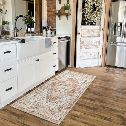 Lahome Boho Rug Runner Taupe 2x4 Non-Slip