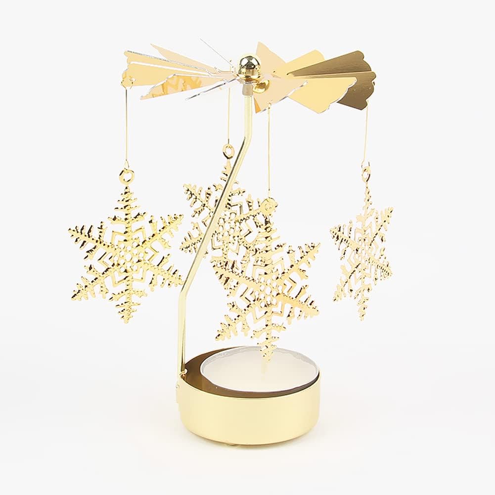 Surakey Rotating Candle Holder with Snowflake Tray