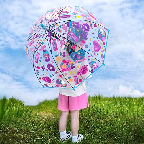 RONIARE Clear Bubble Kids Umbrella for Rain and Wind